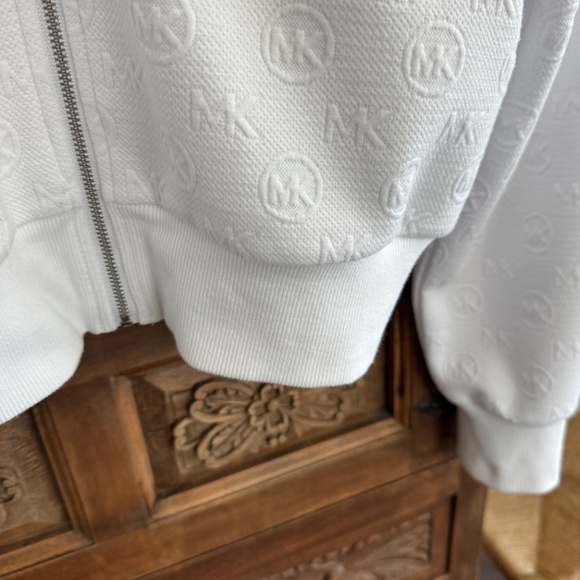 MICHAEL Michael Kors Womens Zip Up Cropped Jacket with Hood Size Medium - Picture 8 of 9